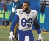  ?? STEPHEN BRASHEAR AP ?? Rams defensive lineman Aaron Donald was hurt in Saturday’s win, but he’s expected to play this week.