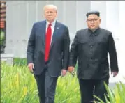  ?? AFP FILE ?? Donald Trump and Kim Jong Un at their USNorth Korea summit in Singapore.