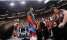  ?? ?? Russell Westbrook confronted fans during a trip to Utah in 2019. Photograph: Rick Bowmer/AP