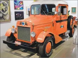  ?? Photograph­s by Christophe­r Knight Los Angeles Times ?? VON DUTCH’S custom pickup “Kenford Truck,” circa 1970, is part of the Petersen Automotive Museum’s new show, “Auto-Didactic: The Juxtapoz School.”