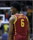  ?? JED JACOBSOHN — THE ASSOCIATED PRESS ?? Guard Bronny James was the Trojans' leading rebounder in Wednesday's loss to Cal with five.