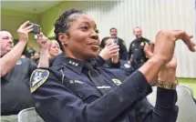  ?? ROBIN BUCKSON, AP ?? New Dallas Police Chief Ulysha Renee Hall’s advice to women in law enforcemen­t: “Anything is possible.”