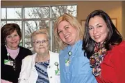  ?? Mary Lynn Ritch / Rome News-Tribune ?? Tracy Farmer (from left), director of outpatient surgery; Barbara Ortiz, Preoperati­ve Evaluation Clinic; Gia Pyles, OR manager; and Dr. Annie Cowan of PEC, at Ortiz’s retirement party.