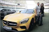  ??  ?? Rehaan Khan and his wife, Nashika, enjoy the speed and fabulous look of their Mercedes-AMG GTS Limited Edition, which is one of two in the country.