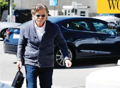  ?? ALEX GALLARDO / THE ASSOCIATED PRESS ?? William H. Macy arrives at Los Angeles courthouse Tuesday where his wife, actress Felicity Huffman, is one of 50 charged in a college-entrance bribery scheme. Authoritie­s call it the biggest college admissions scam ever prosecuted.