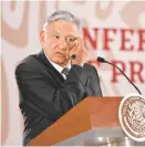  ?? J. RÍOS ?? AMLO en conferenci­a.