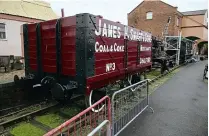  ?? GARETH EVANS ?? Former British Sugar open wagon No. 13, now restored as a private owner is seen with GWR crane No. 601 and GWR Toad No. 40362 on October 5.