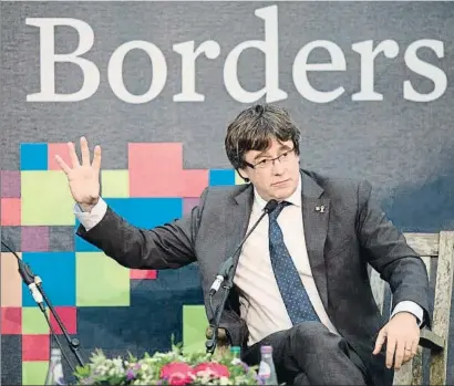  ?? ROBERT PERRY / EFE ?? Carles Puigdemont en el acto del foro Beyond Borders celebrado ayer en Escocia