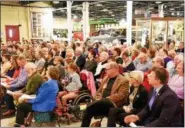  ?? JESI YOST — FOR DIGITAL FIRST MEDIA ?? More than 120 people gathered at the Boyertown Museum of Historic Vehicles to honor Boyertown’s Citizen Of The Year, Dennis Hafer