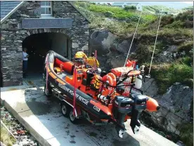  ??  ?? Derrynane Inshore Rescue’s boat the Aghamare II which will be getting a total refit thanks to money raised by participan­ts in this year’s Ring of Kerry Charity Cycle.