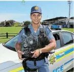  ?? Picture: WERNER HILLS ?? PAST SUCCESS: Flying Squad member Warrant Officer Severiano Blundin, pictured with one of his awards, appeared briefly in the magistrate’s court in Gqeberha yesterday