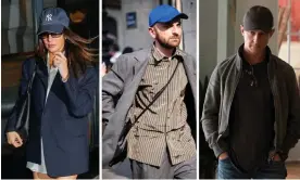  ?? ?? ▲ From left: Kendall Jenner in a Yankees cap; Style Not Com founder Beka Gvishiani in his signature blue hat; Kendall Roy wears a cashmere Loro Piana in Succession. Composite: Getty/HBO