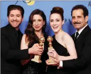  ?? Picture: EPA-EFE ?? PROUD: Michael Zegen, Marin Hinkle, Rachel Brosnahan and Tony Shalhoub won best television series, musical or comedy for The Marvelous Mrs Maisel