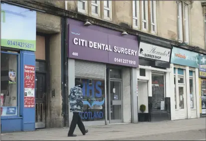  ??  ?? Citi Dental Surgery, in Paisley Road West, owed two workers more than £8000 over a two-year period