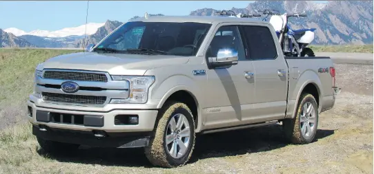  ?? PHOTOS: COSTA MOUZOURIS/DRIVING ?? The 2018 Ford F-150 Diesel boasts a 3.0-L, 250-horsepower engine that puts out 440 pound-feet of peak torque from as low as 1,750 rpm.