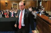  ?? MARK WILSON/GETTY IMAGES ?? Health and Human Services Secretary Alex Azar testified Tuesday before the Senate Health, Education, Labor and Pensions Committee about the president’s blueprint to address drug prices.