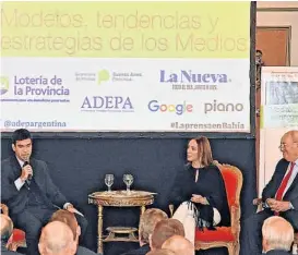  ??  ?? Adepa, en Bahía Blanca. El encuentro tiene como anfitrión al diario “La Nueva”, y participó la gobernador­a bonaerense María Eugenia Vidal.