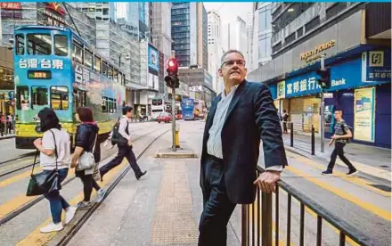  ?? BLOOMBERG PIC ?? Andrew Sullivan, former managing director of sales trading at Haitong Internatio­nal Securities Group, says he remembers the days when a young Brit could hustle his way into a job in Hong Kong finance.