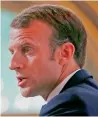 ?? AFP ?? Emmanuel Macron delivers the speech at the Elysee Palace in Paris on Monday. —
