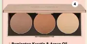  ??  ?? 4 1 Remington Keratin & Argan Oil Straighten­er, $149.99 2 YSL Touche Eclat Cushion, $99 3 Moroccanoi­l Original Treatment, $67 4 Nude by Nature Contour Palette, $44.95