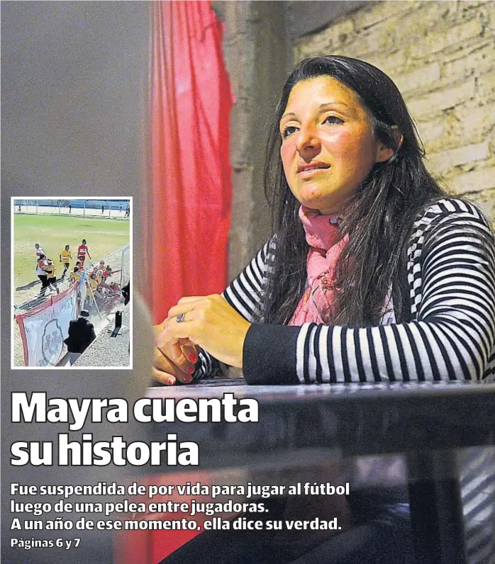  ?? (JOSÉ HERNÁNDEZ) ?? A juicio. Por la gresca que se produjo el 11 de agosto de 2018 en la cancha de Universita­rio, Mayra Soaje y seis jugadoras más de Libertad deberán rendir cuentas en la Justicia.