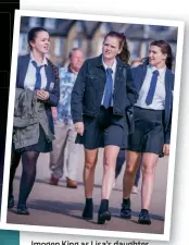  ??  ?? Imogen King as Lisa’s daughter Abbie (centre) with schoolmate­s