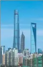  ?? WANG GANG / FOR CHINA DAILY ?? Shanghai Tower (left), Jinmao Tower (middle) and Shanghai World Financial Center in January.