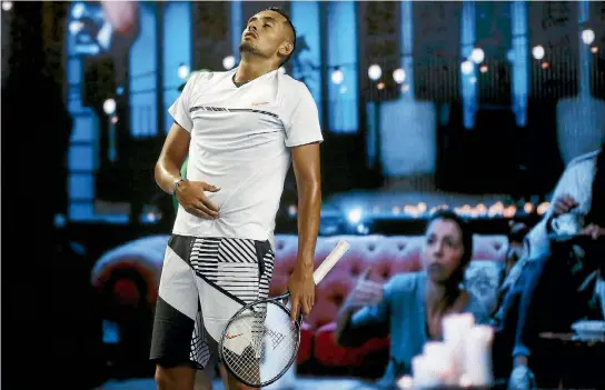  ?? PHOTO: GETTY IMAGES ?? Nick Kyrgios of Australia shoes discomfort in his second round match against Andreas Seppi of Italy. Kyrgios went on to lose the matcxh and was later fined for two code violations.