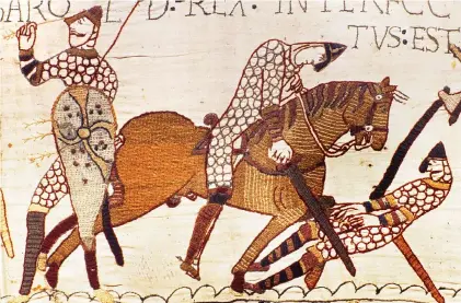  ??  ?? Saucy secret: The Bayeux Tapestry is rich in symbolism, drama – and some rather ruder elements