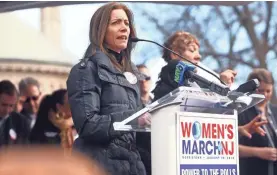  ??  ?? New Jersey first lady Tammy Murphy speaks Saturday at the Women's March on New Jersey in Morristown. BOB KARP/USA TODAY NETWORK