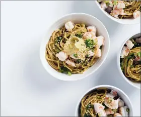  ?? MILK STREET VIA THE ASSOCIATED PRESS ?? This image released by Milk Street shows Ramen Salad with Shrimp and Scallions.