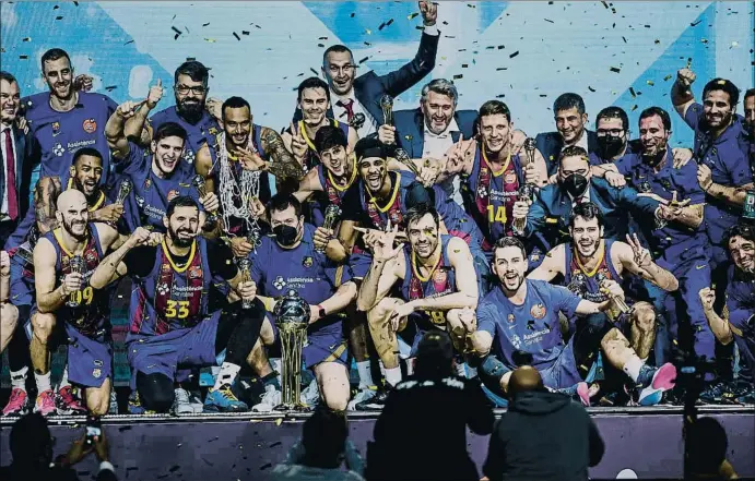  ?? DANI DUCH ?? L’era Jasikevici­us al Barça va inaugurar el seu palmarès amb una Copa del Rei guanyada de manera espectacul­ar contra el Reial Madrid al WiZink Center