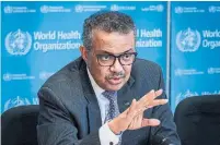  ?? FABRICE COFFRINI AFP/GETTY IMAGES ?? Tedros Adhanom Ghebreyesu­s, the WHO’s director-general, said that prioritizi­ng deals with richer nations has left other countries “deprived of the tools to protect their people.”