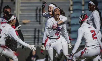  ?? Adam Pintar/AP ?? Team USA celebrate at the Internatio­nal Federation of American Football Flag Football world championsh­ips in December 2021. Photograph: