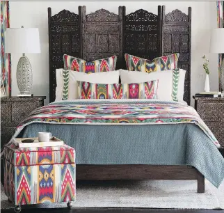  ?? EASTERN ACCENTS ?? Strong colours and an exotic pattern star in the Akela Bedset from Eastern Accents.