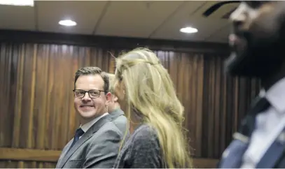  ?? Picture: Tracy Lee Stark ?? CHIPPER. AfriForum’s Ernst Roets waits for the judgment at High Court in Johannesbu­rg yesterday.