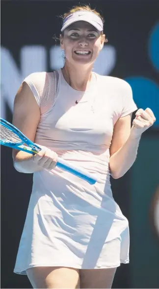  ?? Picture: MICHAEL KLEIN ?? Maria Sharapova after her opening round win over Tatjana Maria.