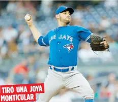  ??  ?? TIRÓ UNA JOYA
MONTICULAR
El derecho Marco Estrada se apuntó su primera victoria de la temporada al silenciar a los Yankees.