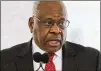  ?? AJC FILE ?? U.S. Supreme Court Justice Clarence Thomas wrote a letter on behalf of Crystal Clanton, who lived in his and his wife’s home.