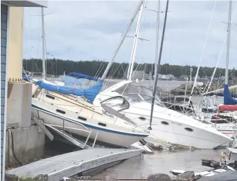  ?? - Archives ?? Le passage de la tempête Dorian a causé de nombreux dégâts en Atlantique (ici, au club de yacht de Shediac).