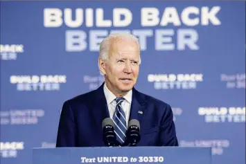  ?? Hannah Yoon / New York Times ?? Democratic nominee Joe Biden is outspendin­g President Donald Trump in television advertisin­g in battlegrou­nd states as millions of Americans begin casting ballots.
