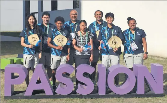  ?? Picture: SUPPLIED ?? Team Fiji athletes and officials at the 2018 Youth Olympic Games.