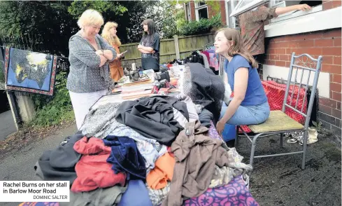  ??  ?? Rachel Burns on her stall in Barlow Moor Road