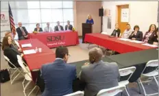  ??  ?? San Diego State University representa­tives and community partners attend a press conference regarding the addition of a Master of Science Nursing Leadership program at SDSU-Imperial Valley in Calexico on Thursday morning. VINCENT OSUNA PHOTO