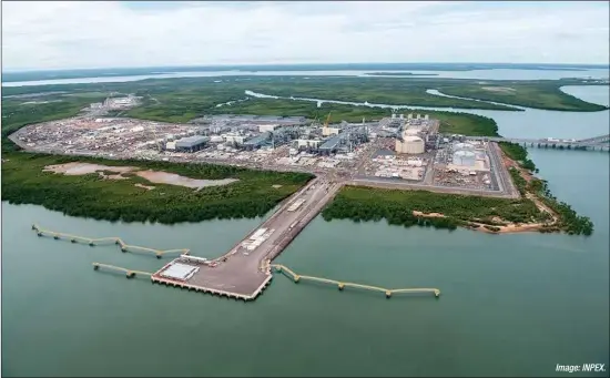  ?? Image: INPEX. ?? An aerial view of the Ichthys onshore gas liquefacti­on plant.