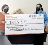 ?? SAÚL PONCE ?? El Centro Regional de autismo recibió más de 60 mil pesos.