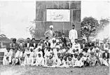  ??  ?? ( Clockwise from left) The memorial in Pune to commemorat­e the Bhima-Koregaon battle; Dalits at a protest rally in Maharashtr­a; B R Ambedkar with his supporters at the war memorial