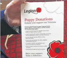  ??  ?? All funds raised through the annual poppy campaign directly support veterans, serving military and their families in various ways.