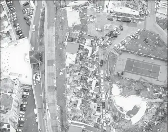  ??  ?? An aerial view of part of the destructio­n on St Martin (Reuters photo)