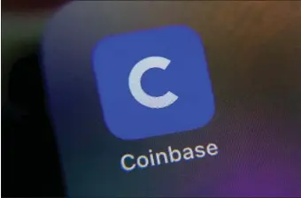  ?? AP FILE ?? CRYPTIC CRYPTO: Cryptocurr­ency trading platform Coinbase has lost half its value in the past week, including its biggest one-day drop ever on Wednesday, May 11, 2022, as the famously volatile crypto market weathers yet another slump.